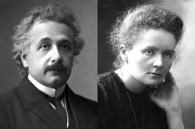 Albert Einstein e Marie Curie